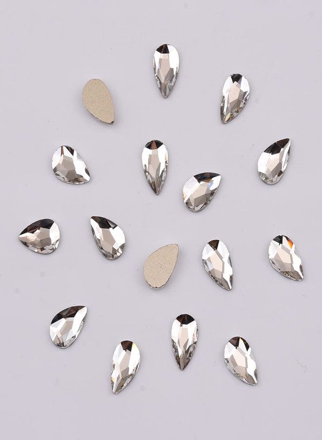 Tisslan 100pcs 3 Size Big and Small Pear Shape Crystal Clear Flatback Foiled Gem Rhinestones for Nail Technician Crafts Clothes DIY Decoration Accessories - Image 4